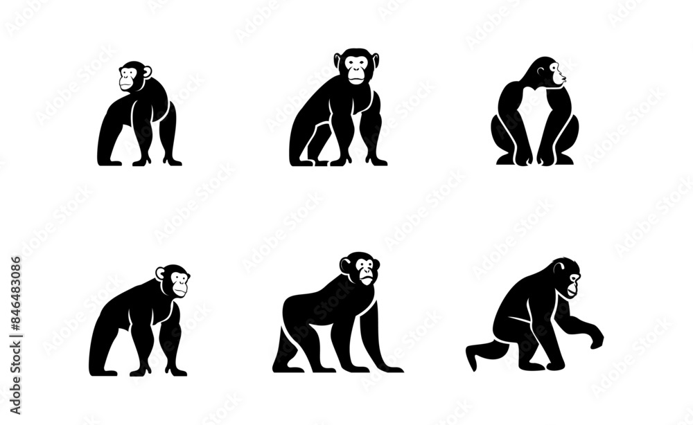 Chimpanzee Logo icon design illustration Chimpanzee Logo icon design illustration