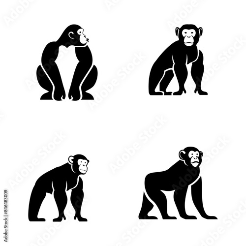 Chimpanzee Logo icon design illustration