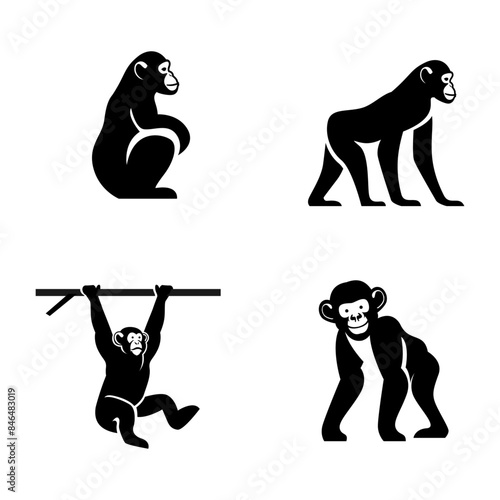 Chimpanzee Logo icon design illustration