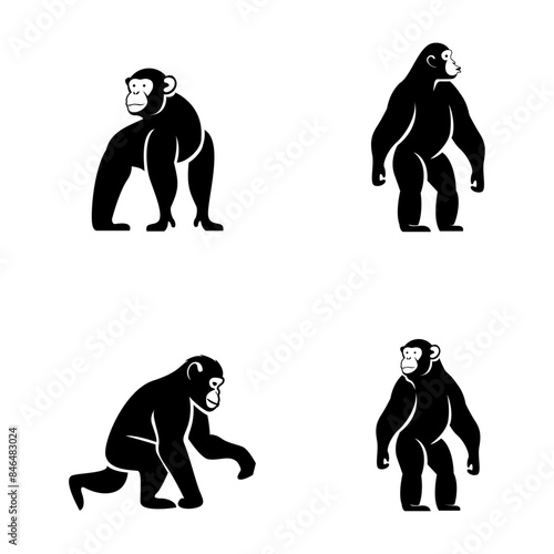 Chimpanzee Logo icon design illustration