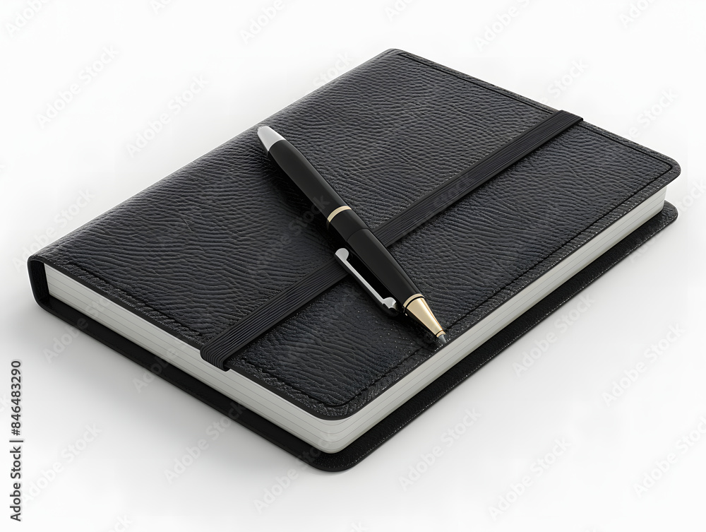 Notebook and pen isolated on white background Notebook and pen isolated on white background