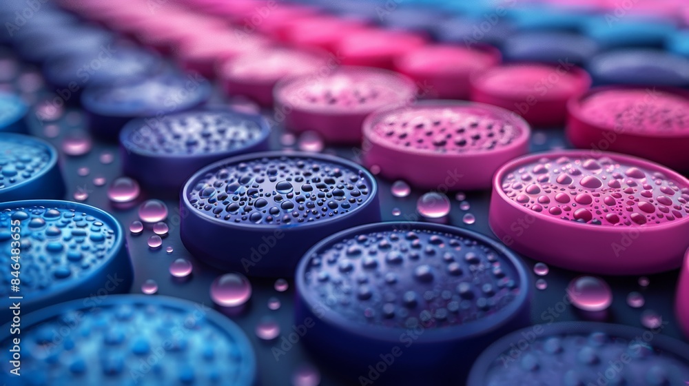 Colorful abstract background with blue, pink and purple bubbles on dark backdrop. Colorful abstract background with blue, pink and purple bubbles on dark backdrop.