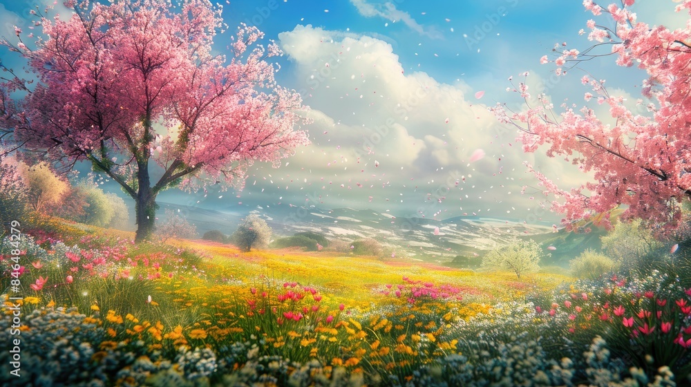 The fragrance of spring is brought by flowers The fragrance of spring is brought by flowers