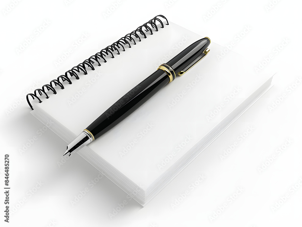 Notebook and pen isolated on white background Notebook and pen isolated on white background