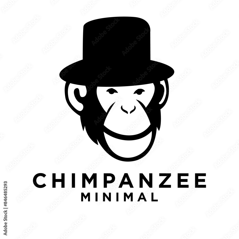Head Chimpanzee Logo icon design illustration Head Chimpanzee Logo icon design illustration