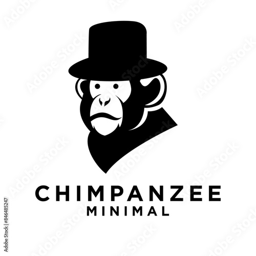 Head Chimpanzee Logo icon design illustration