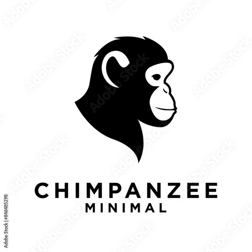 Head Chimpanzee Logo icon design illustration