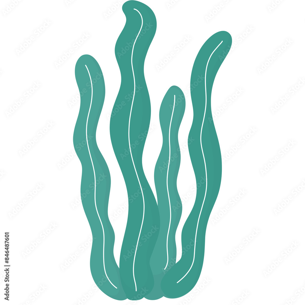 Green seaweed cartoon illustration Green seaweed cartoon illustration