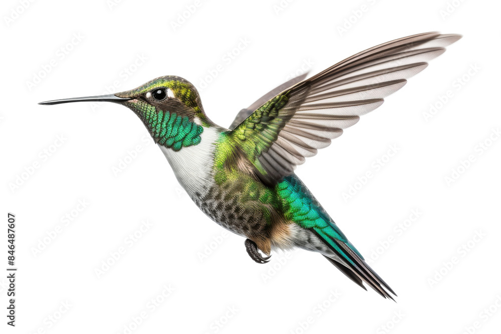 Fototapeta premium Hummingbird in flight, isolated on transparent background