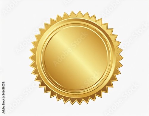 Gold seal  illustration, elegant design, isolated on white