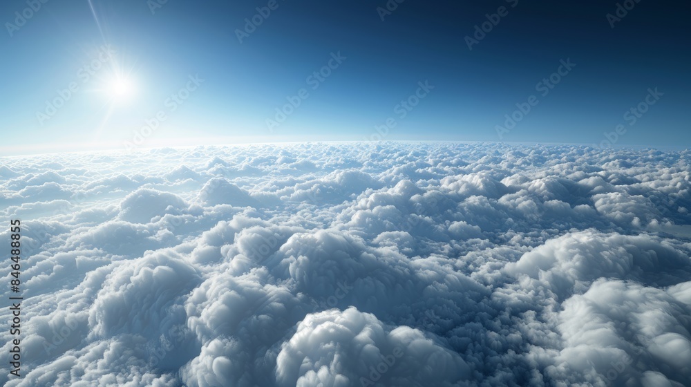 Naklejka premium View of Cloudy Clouds Over the Sea