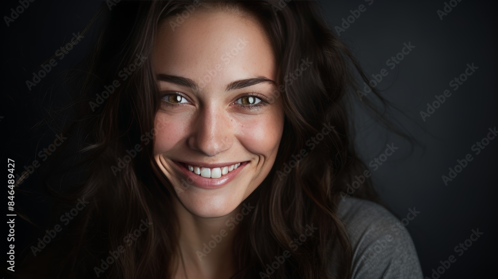 a woman smiling mischievously, her eyes twinkling with a hint of playful intrigue a woman smiling mischievously, her eyes twinkling with a hint of playful intrigue