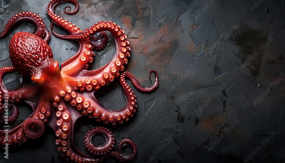 Dark and Delicious: Stunning Close-up of Fresh Octopus Dark and Delicious: Stunning Close-up of Fresh Octopus