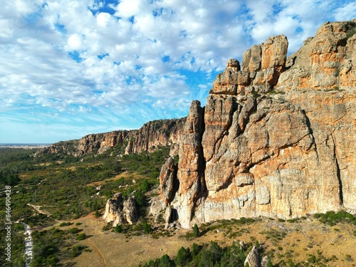 Mount Arapiles Victoria with cloudy sky in the background
