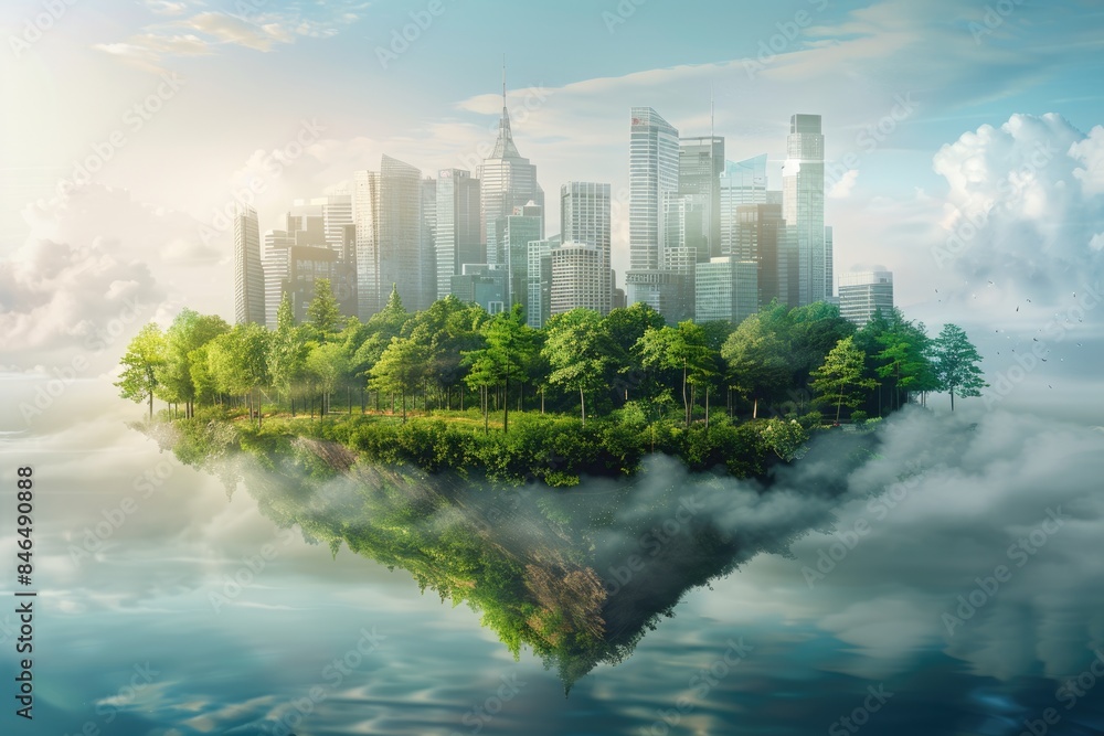 A city floating in the air A city floating in the air