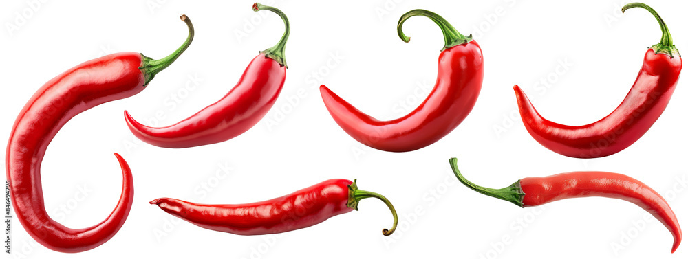 Red chili peppers on transparent background Red chili peppers on transparent background