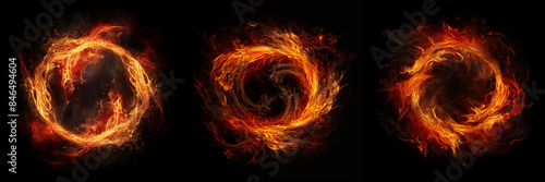 A swirling ring of fire, with vibrant flames, fireball