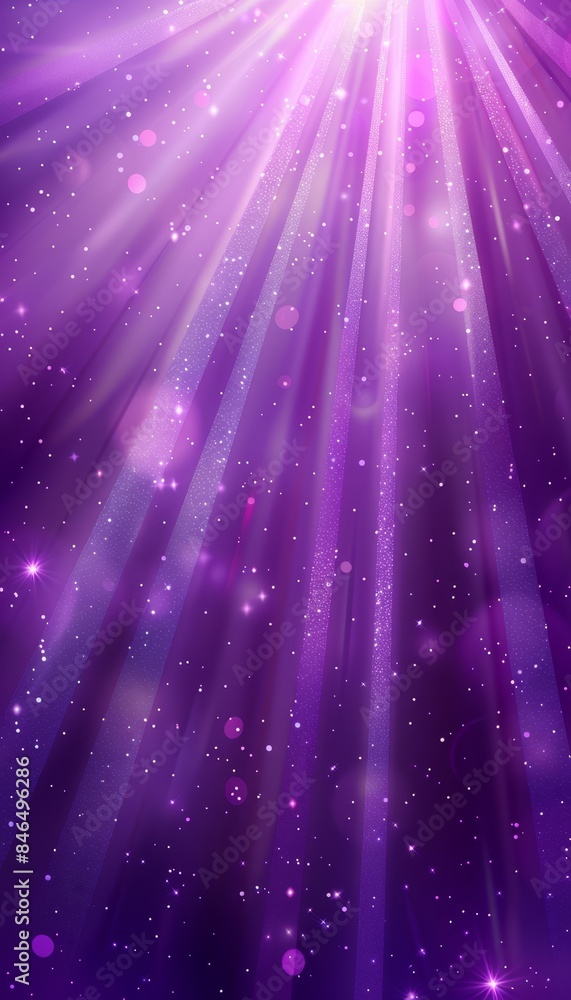 Fototapeta premium Abstract lavender light burst on dark background with violet and golden sparkles
