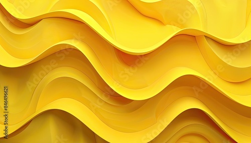 A detailed view of a yellow waveform against a white backdrop