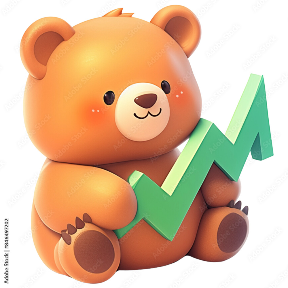 Naklejka premium Bear stock market, a condition in which stock prices continue to fall for a long period of time. Trading volume is also small. It is like the slow movement of a bear.