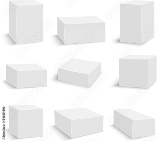White cardboard box set
