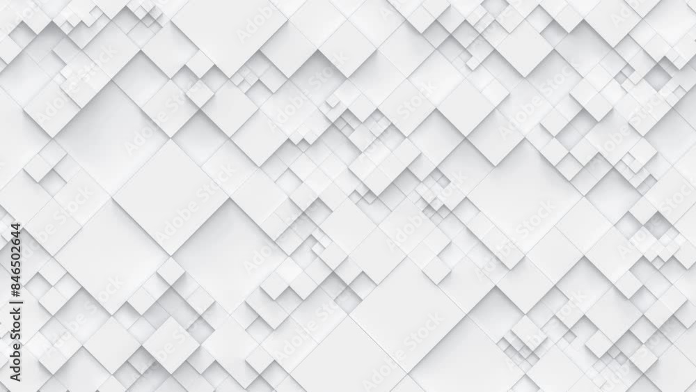 Abstract motion background from random moving white squares. Abstract square background. Seamless loop animation Abstract motion background from random moving white squares. Abstract square background. Seamless loop animation