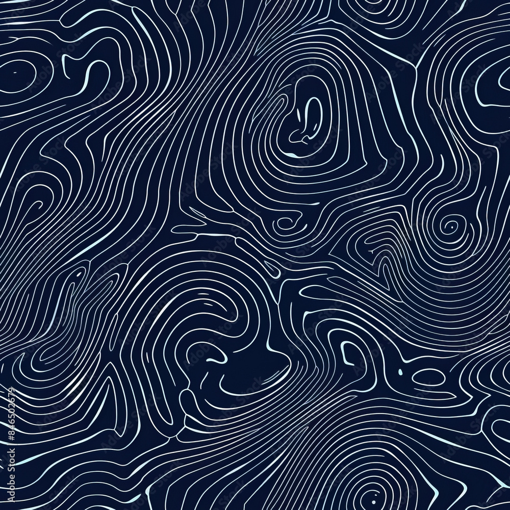 Naklejka premium Seamless pattern abstract background with stars and waves on dark background science spacetime gravitational waves AI quantum computing concepts