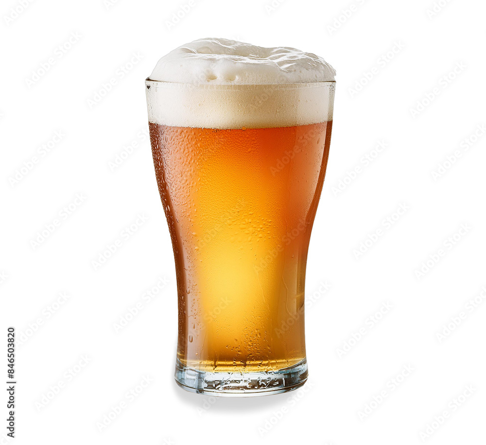 Pouring beer with bubble froth in glass on white background on front view , drink alcohol celebration party holiday new year concept Pouring beer with bubble froth in glass on white background on front view , drink alcohol celebration party holiday new year concept