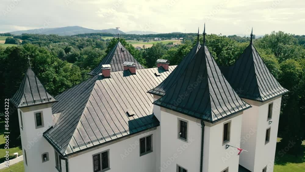 Castle in Grodziec Śląsk, aerial view Castle in Grodziec Śląsk, aerial view