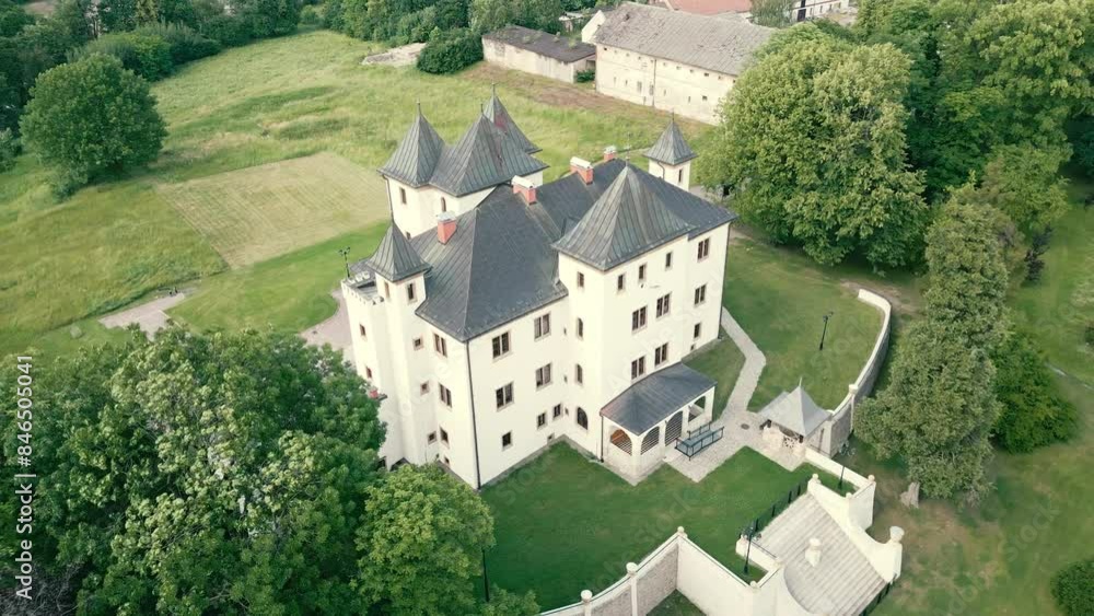 Castle in Grodziec Śląsk, aerial view Castle in Grodziec Śląsk, aerial view