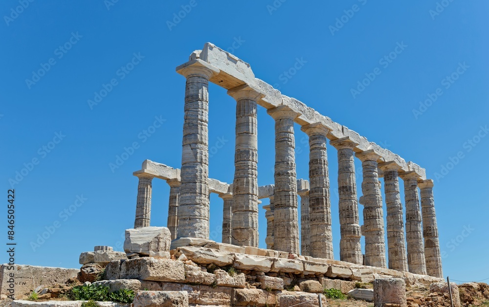Fototapeta premium The Temple of Poseidon at Cape Sounion, Greece