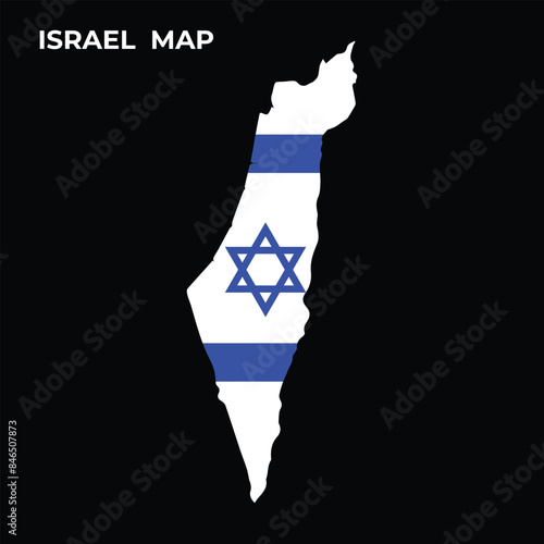 Israel flag map vector design illustration.