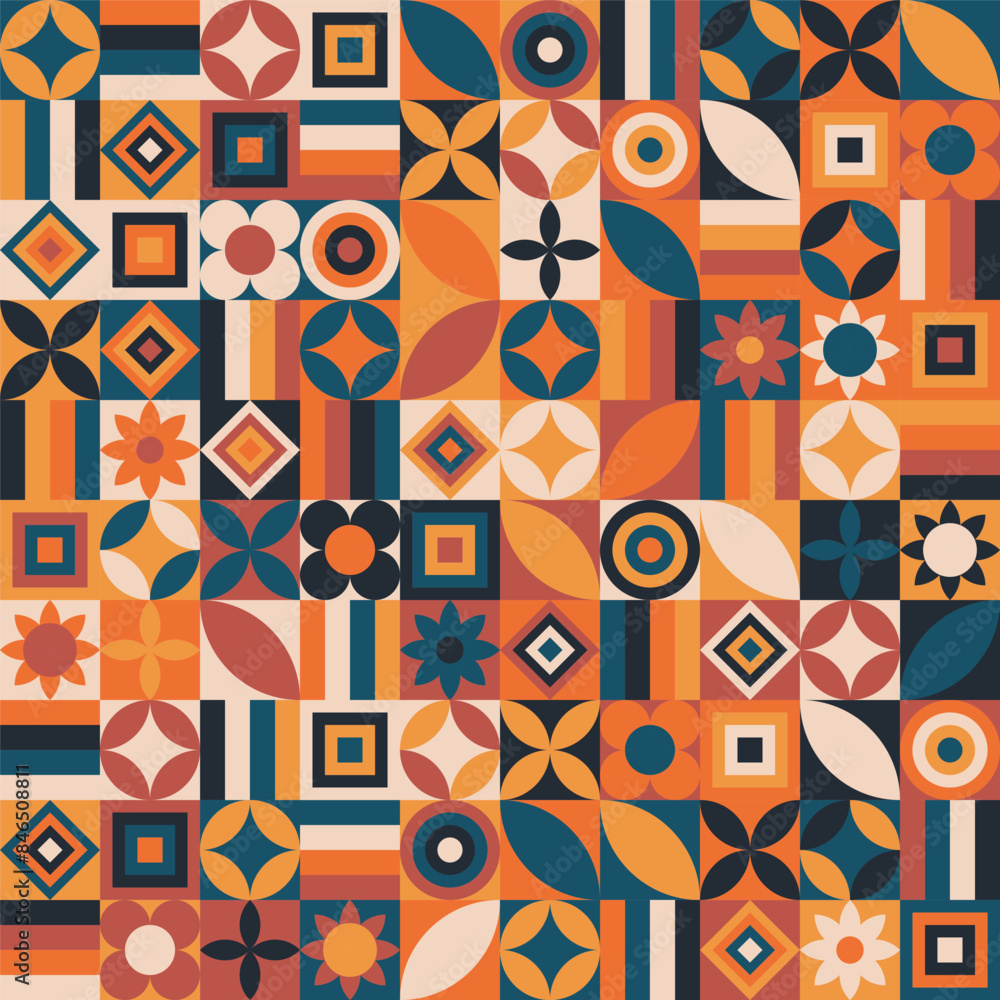 Neo geo seamless pattern with unique geometric shapes. Abstract vector illustration for poster, banner, flyers, book cover, presentation, wallpaper, package, gift wrap Neo geo seamless pattern with unique geometric shapes. Abstract vector illustration for poster, banner, flyers, book cover, presentation, wallpaper, package, gift wrap