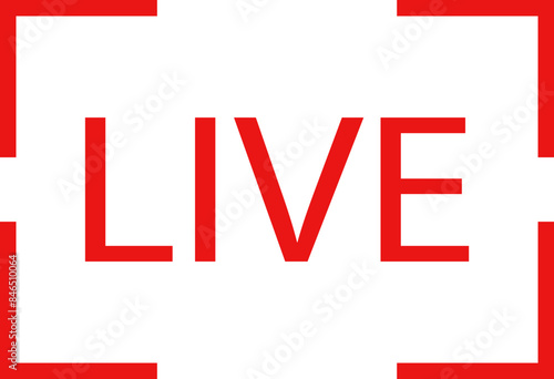 Live streaming icon . Live broadcast video broadcasting icon. Red button sign for news, shows, video, TV, movies. Vector illustration .