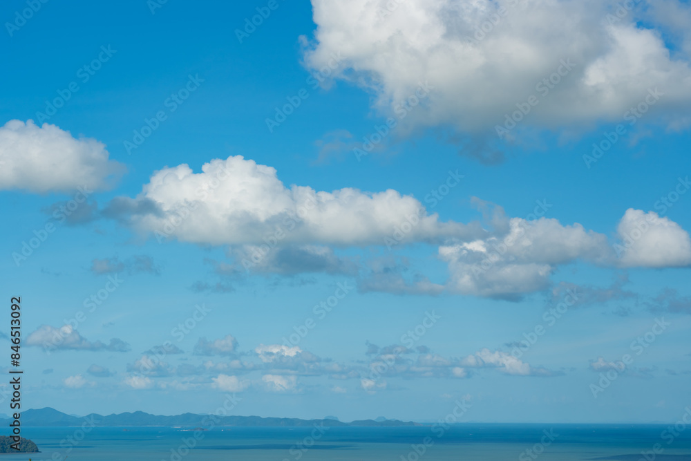 Tropical sea landscape blue sky white clouds background,Summer sea beach background Tropical sea landscape blue sky white clouds background,Summer sea beach background