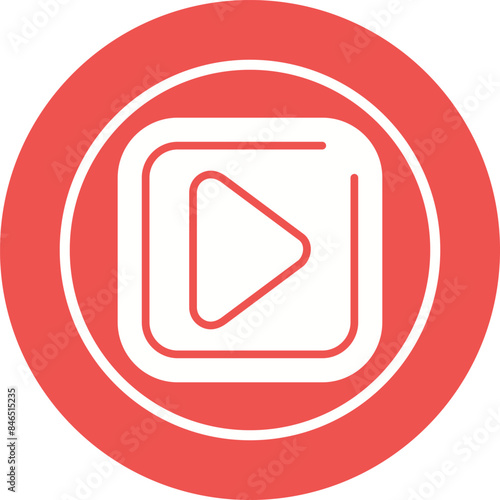 Play Sqaure Vector Icon