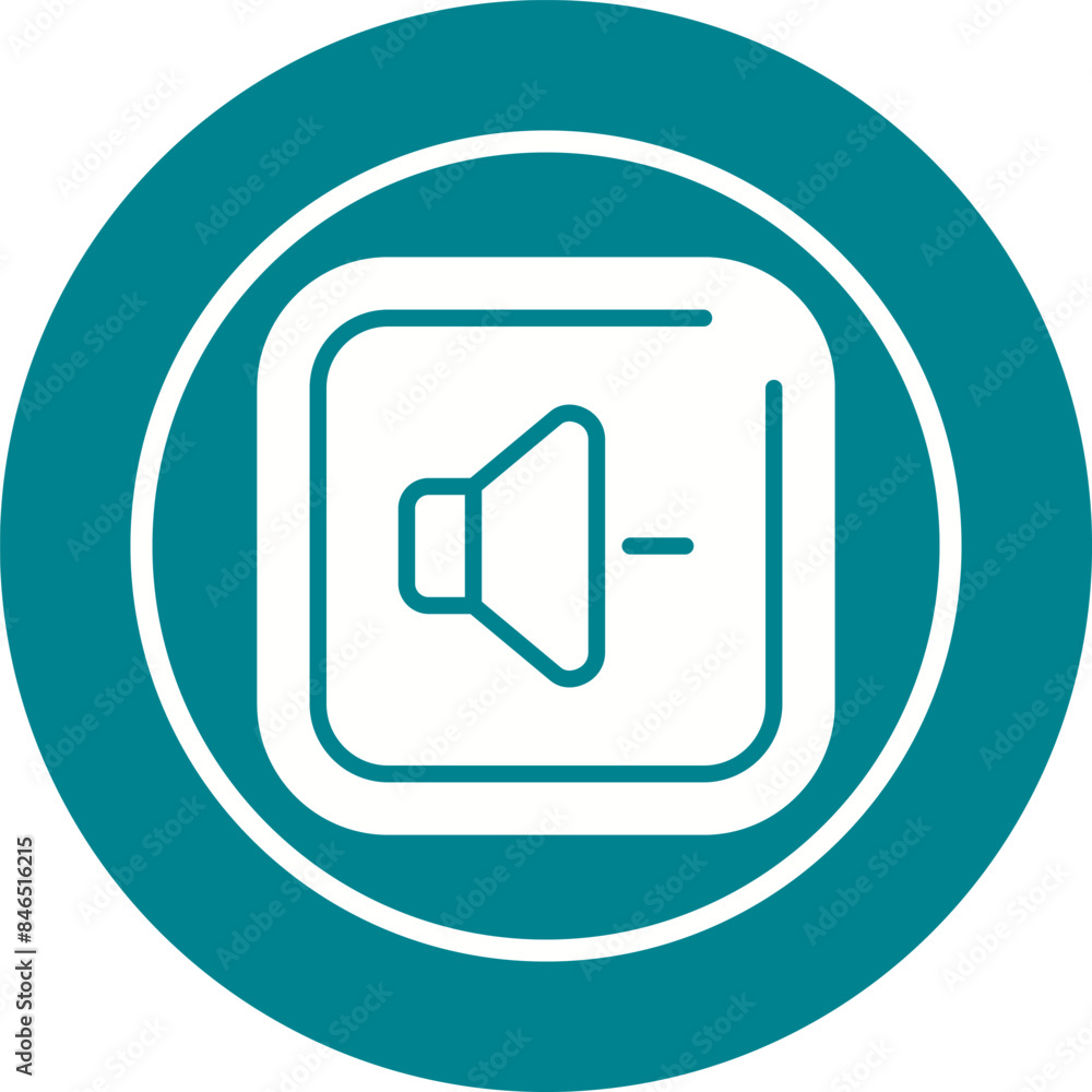 Volume Down Square Vector Icon Volume Down Square Vector Icon