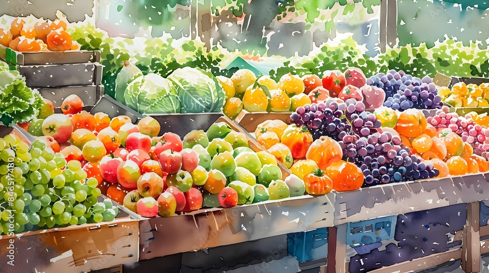 Vibrant Autumn Farmers Market Overflowing with Flavorful Fresh Organic Produce Vibrant Autumn Farmers Market Overflowing with Flavorful Fresh Organic Produce