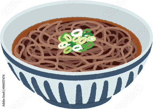 かけそばのイラスト