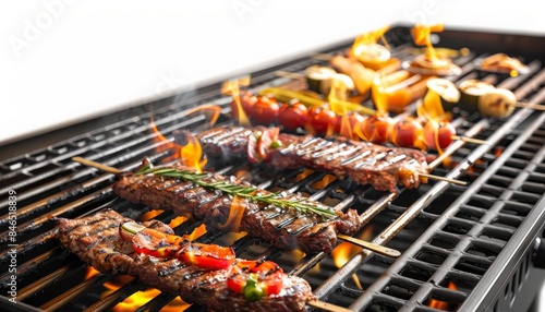 Wallpaper Mural Barbecue Meat and Grilled Vegetables with White Background Torontodigital.ca