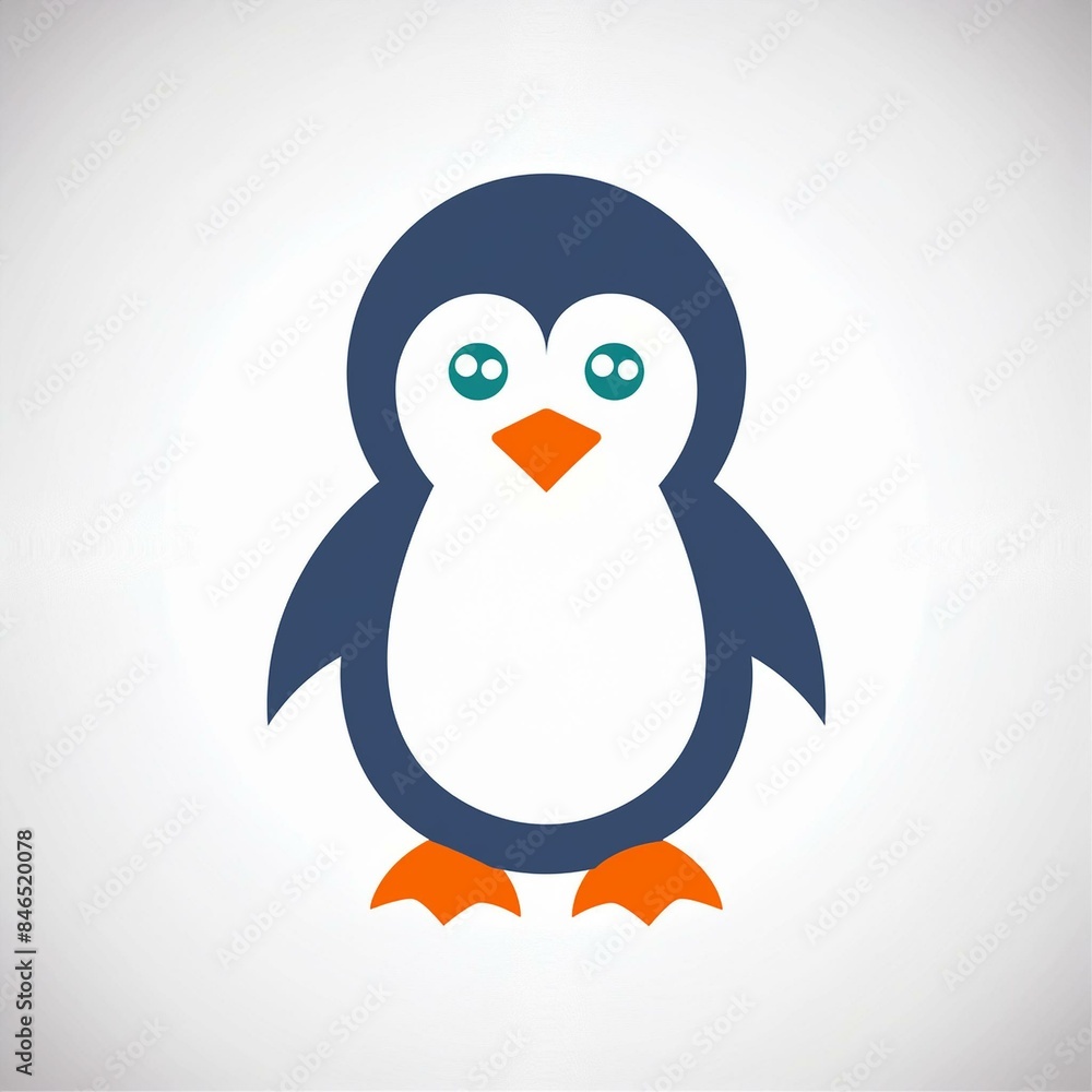 Naklejka premium 【イラスト】かわいいペンギンのロゴ