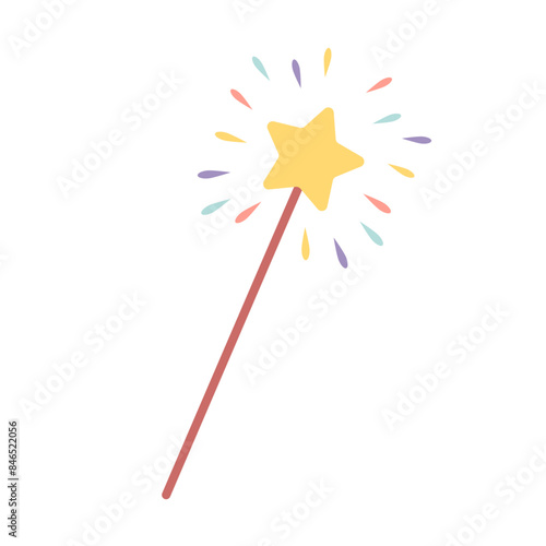 Magical wand isolated on white background