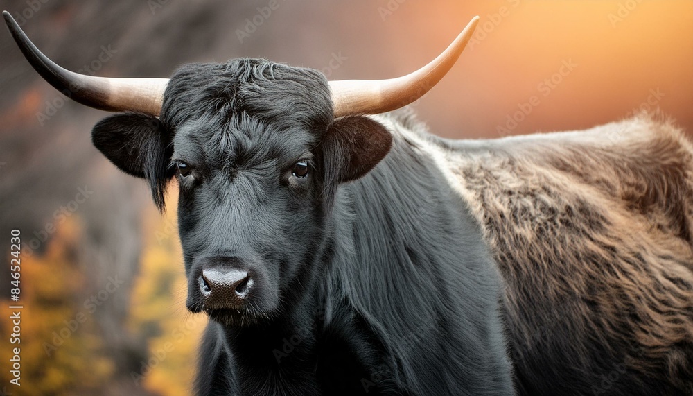 Japanese origin wagyu cow portrait Japanese origin wagyu cow portrait