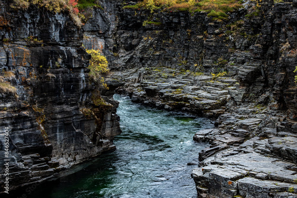 Fototapeta premium River landscape area in Abisko national park in north of Sweden