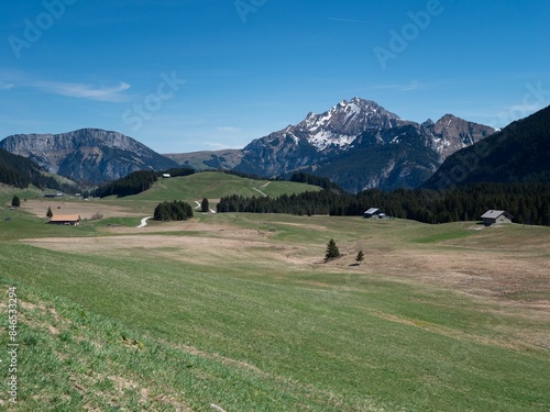 Scenic view of Plateau des Glieres, place of resistance during the Second World War in France photo