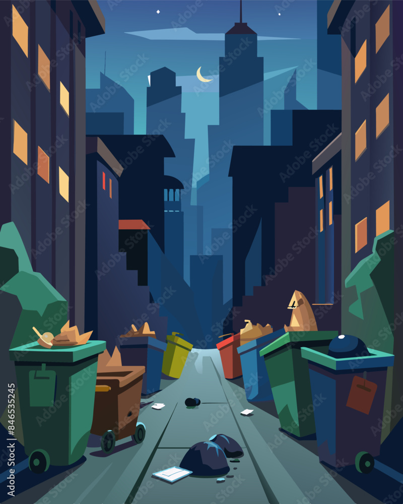 Trashstrewn alleyways and overflowing garbage bins reflect the grim ...