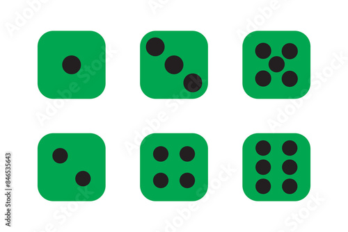 Dice game icon image vector illustration design. Casino Dice Icon Set In Flat Style Vector Illustration. Game Dice, Game Die, Pip Dice.