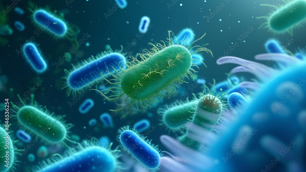 Close-up of bacteria in microbiological context, showcasing medical research on infection disease. Microscopic view emphasizing scientific study of cellular organisms, biological systems. Close-up of bacteria in microbiological context, showcasing medical research on infection disease. Microscopic view emphasizing scientific study of cellular organisms, biological systems.