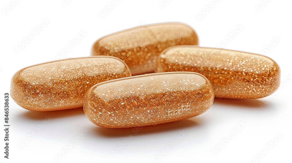 Dietary supplement capsule pill isolated on white background Dietary supplement capsule pill isolated on white background