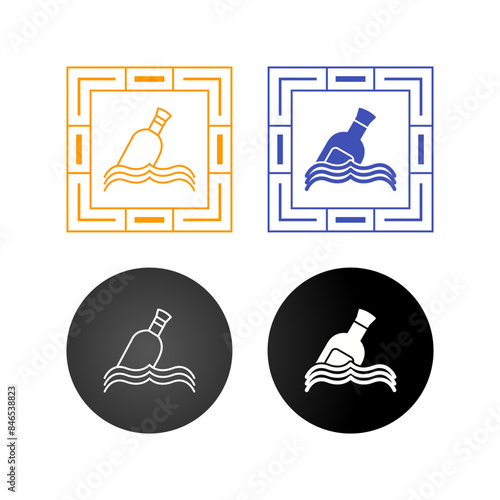Bottle in Water Vector Icon